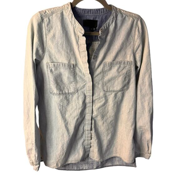 Vince Womens Chambray Patch Pocket Shirt XS - Picture 1 of 11